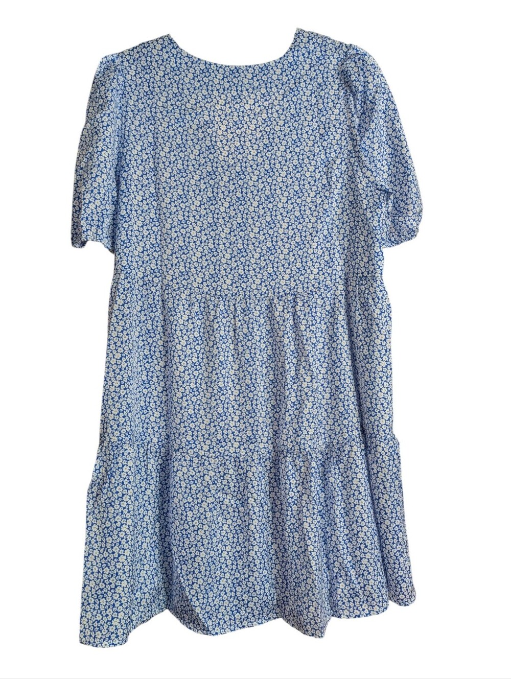Davi & Dani Blue Floral Tiered Babydoll Dress NWT Women's Medium - Picture 7 of 10